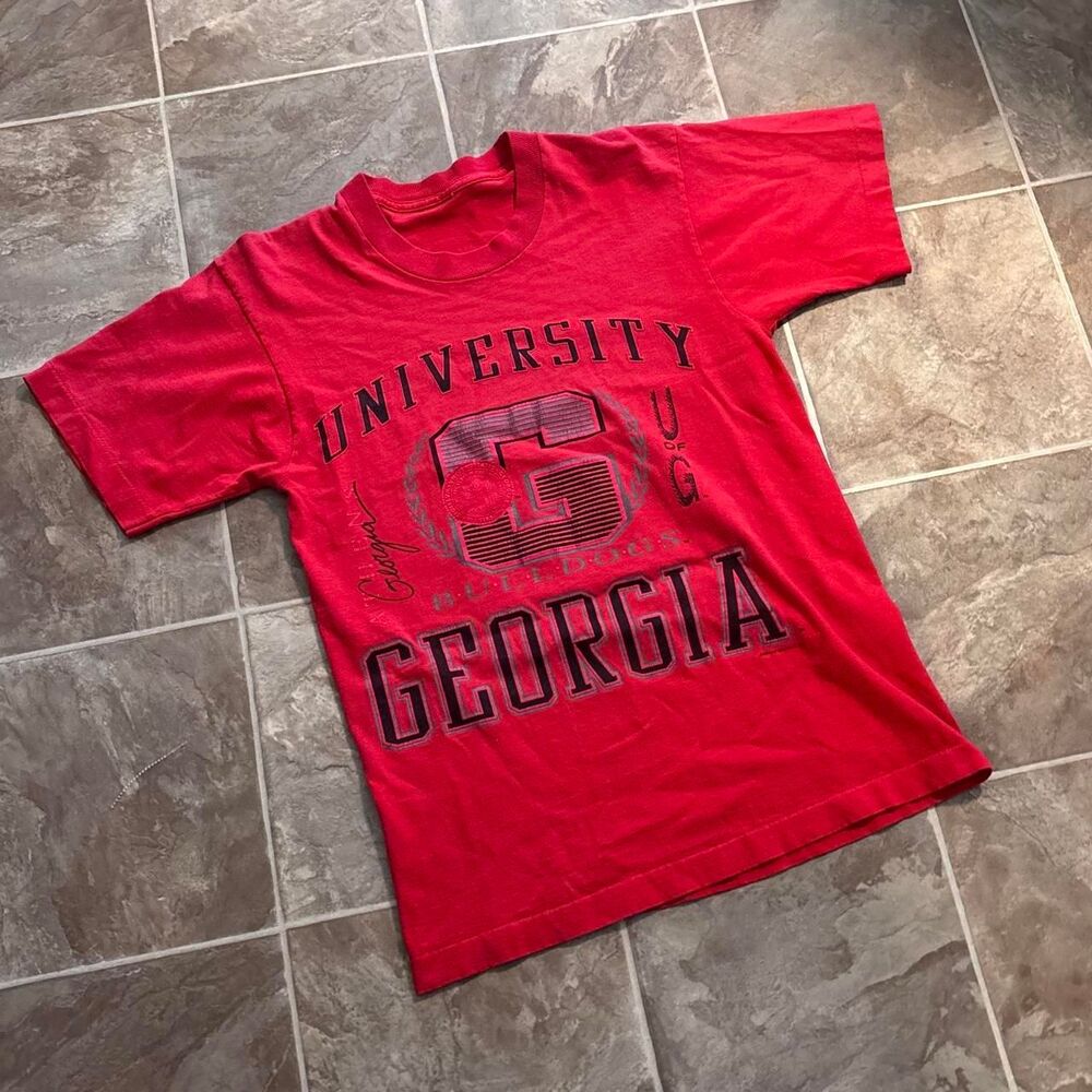Vtg 80s University of Georgia Bulldogs made in USA, single stitch tee, size m!